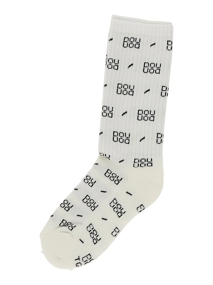 Logo motif sporty socks