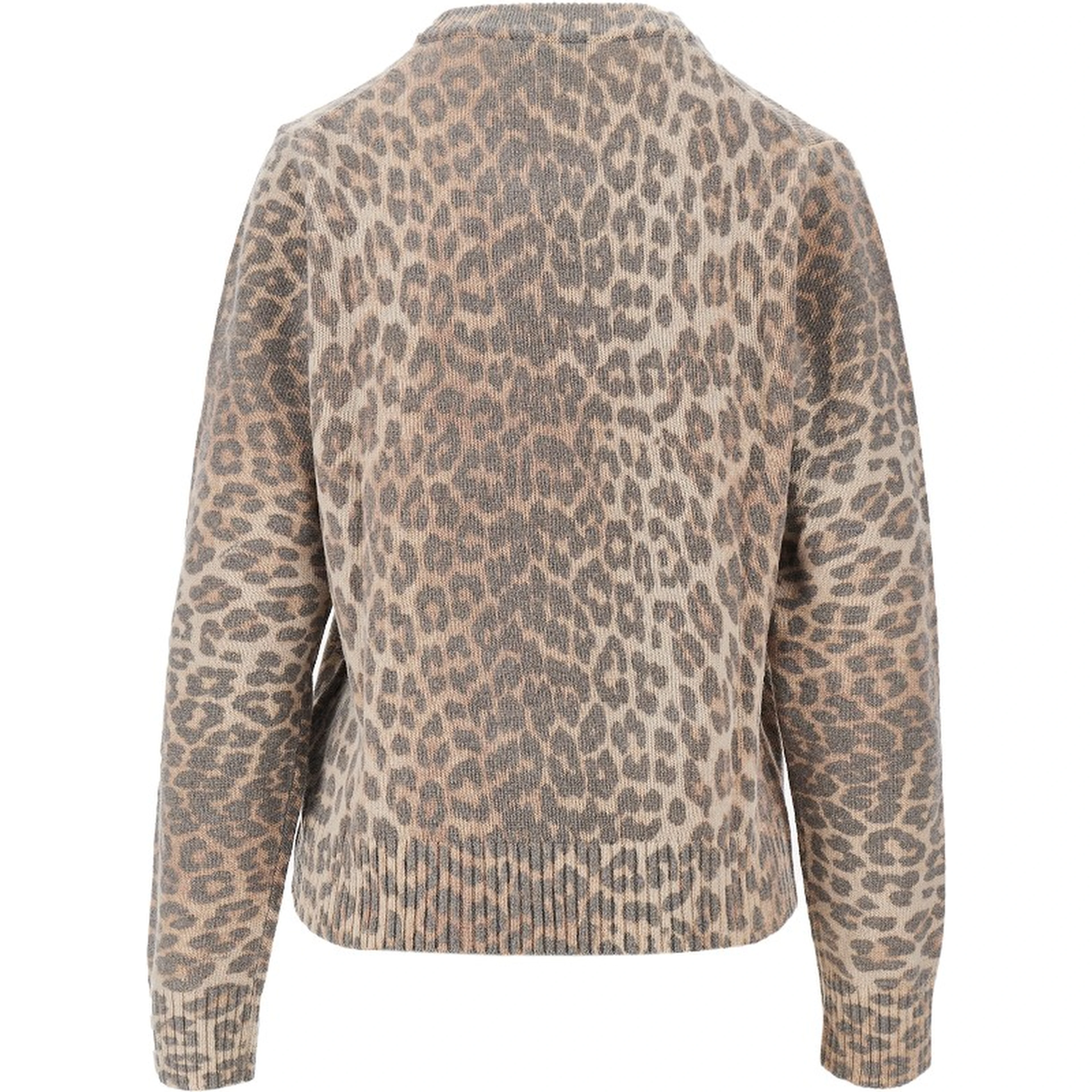 Wool-blend sweater with leopard motif