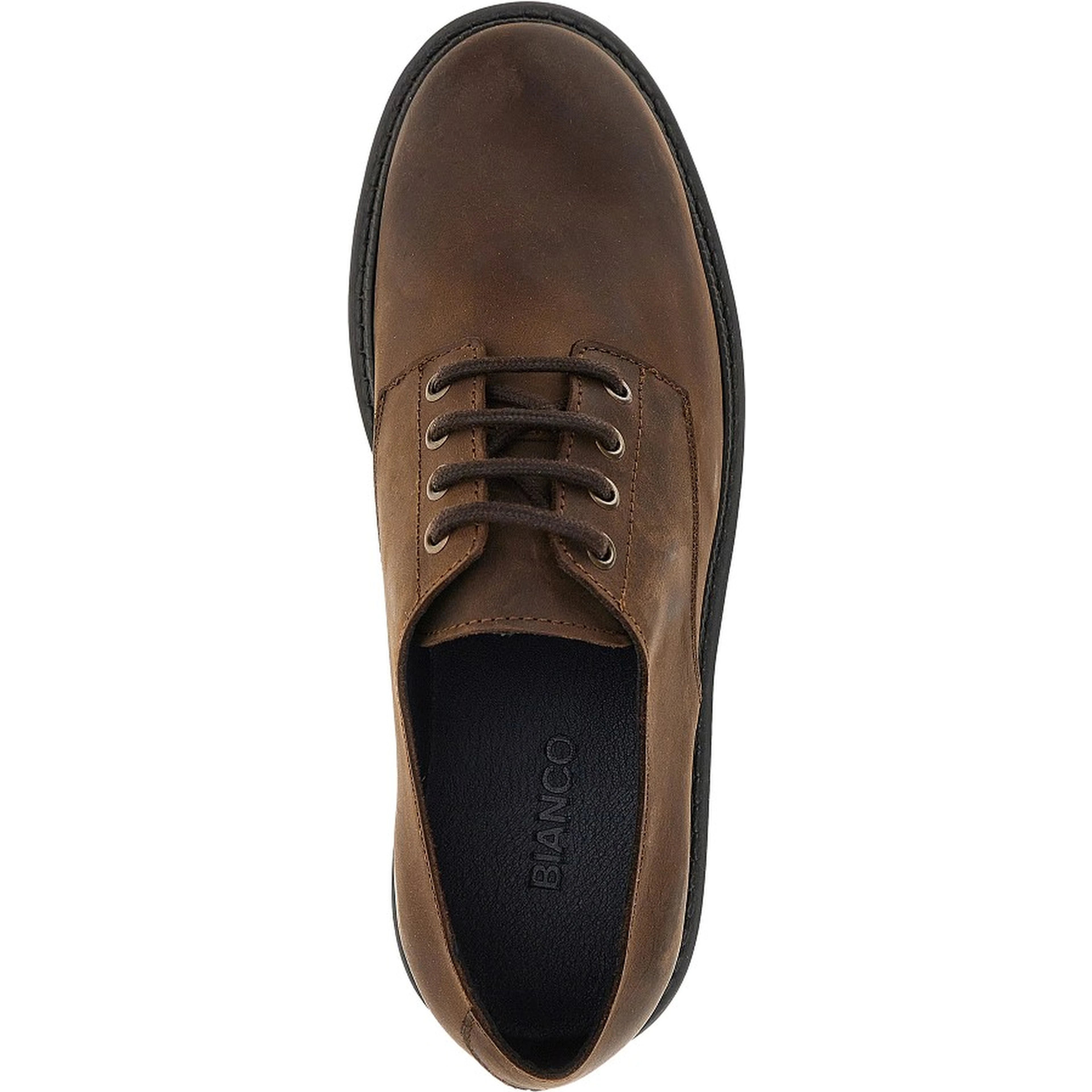 Leather lace-up shoes with vintage effect