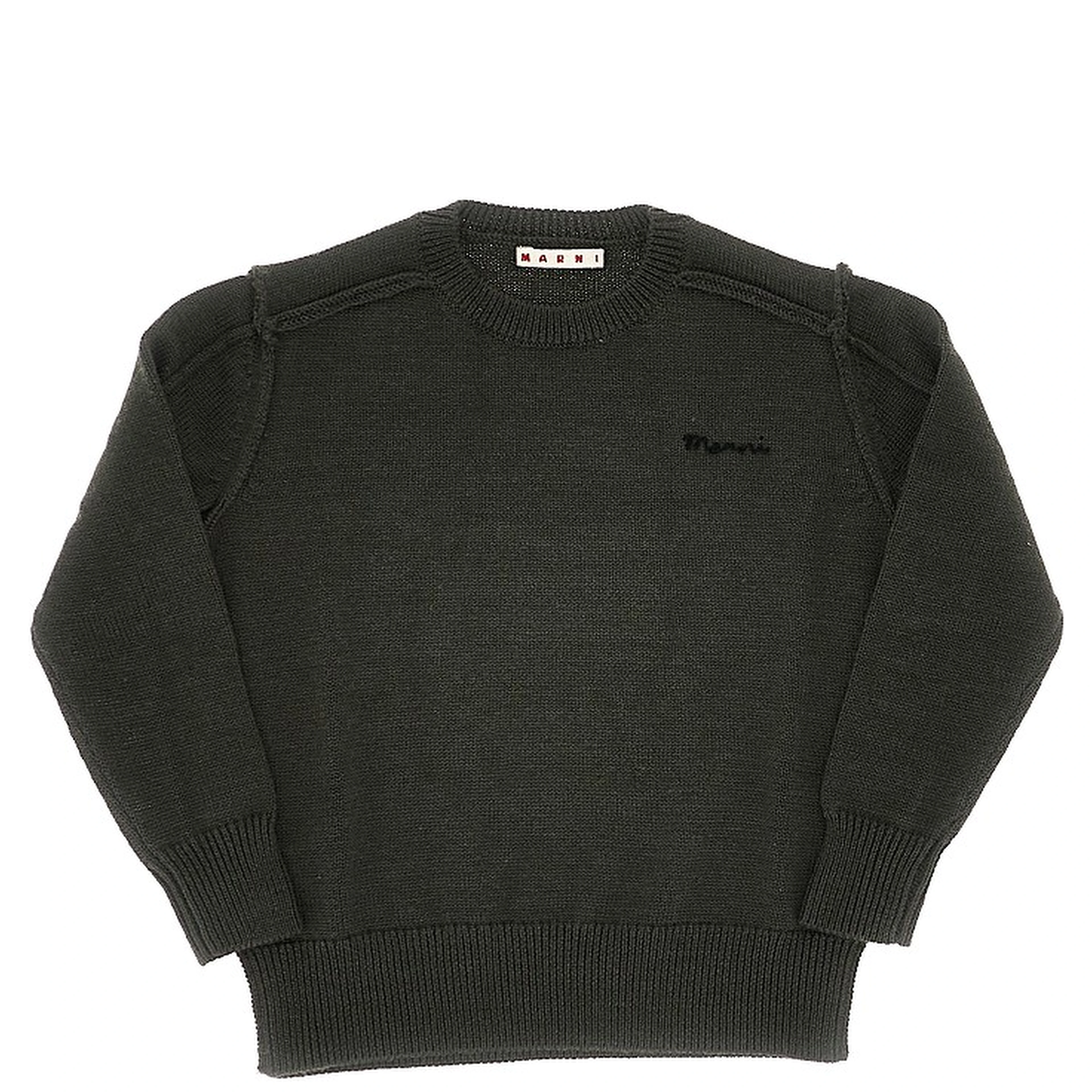 Wool-blend sweater with logo embroidery