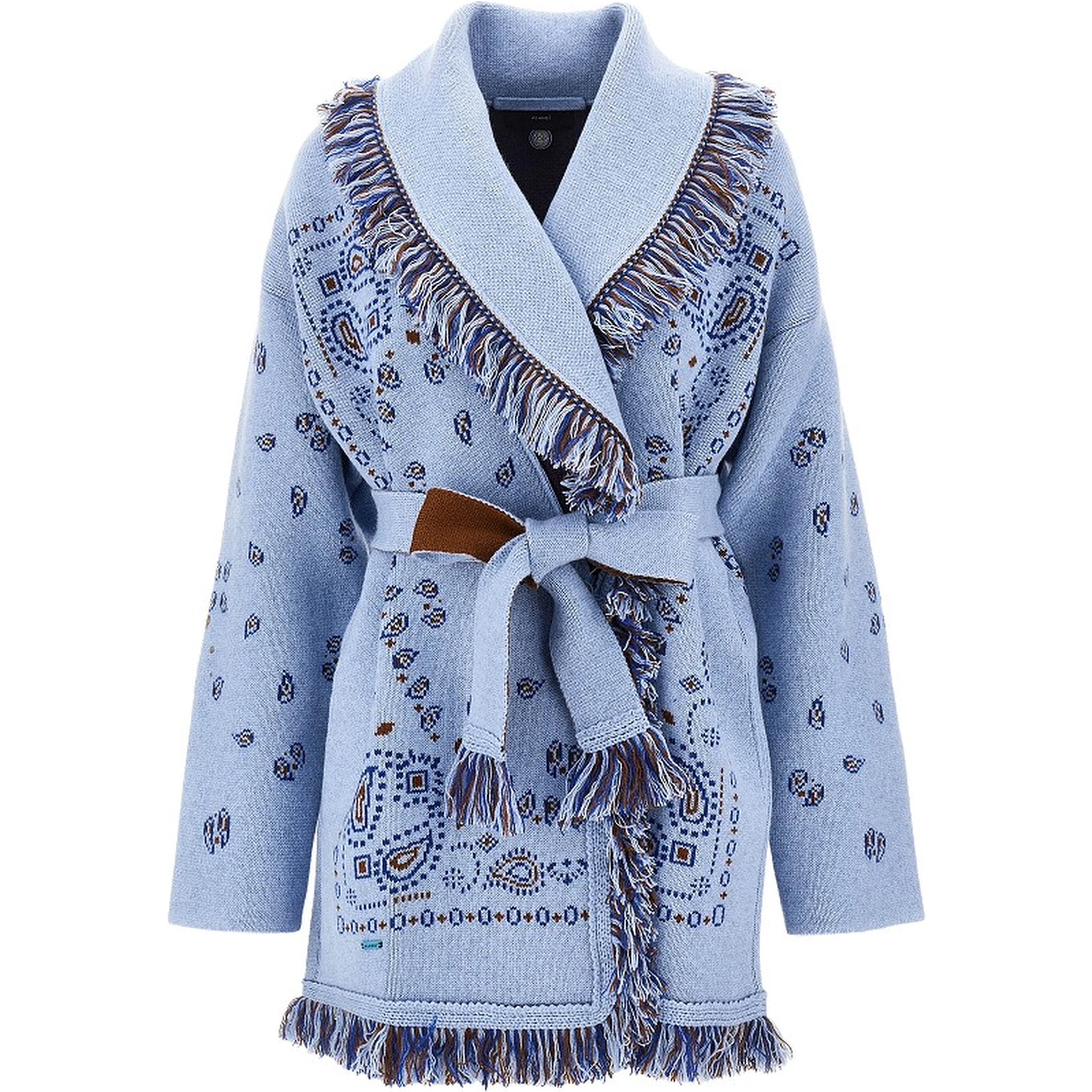 Bandana jacquard wool cardigan