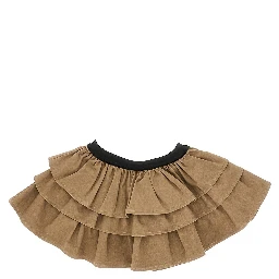 Gabardine flounced mini skirt