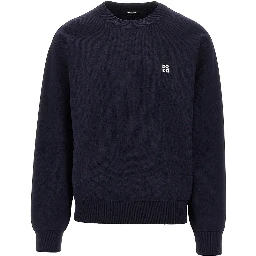 Knitted sweater with logo