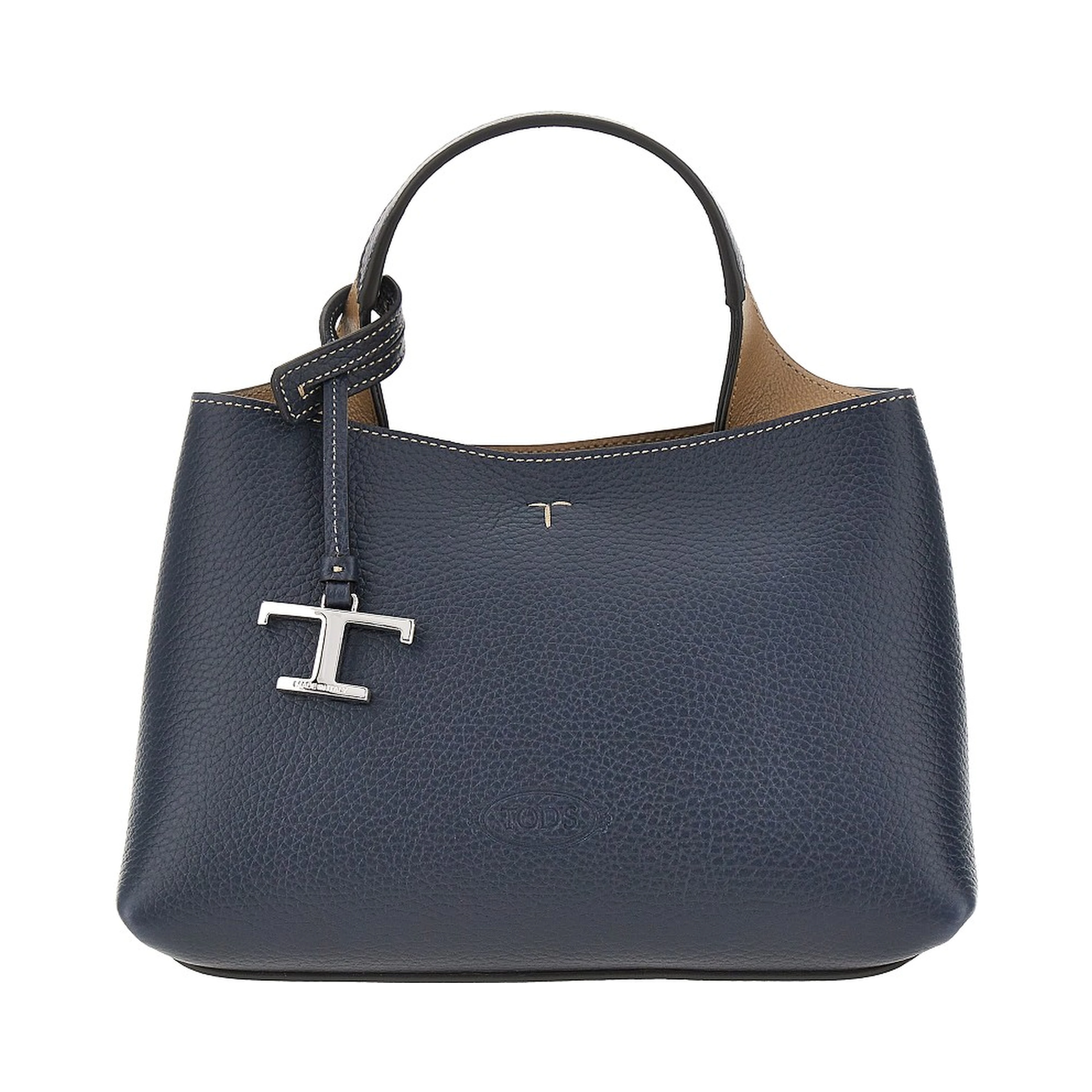 Grained leather micro shopping bag