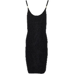 Jacquard knit knee-length dress