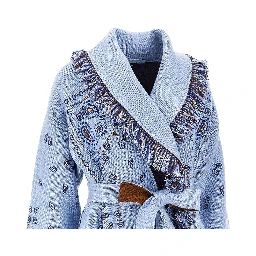 Bandana jacquard wool cardigan