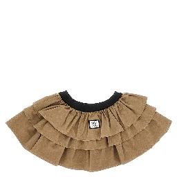 Gabardine flounced mini skirt