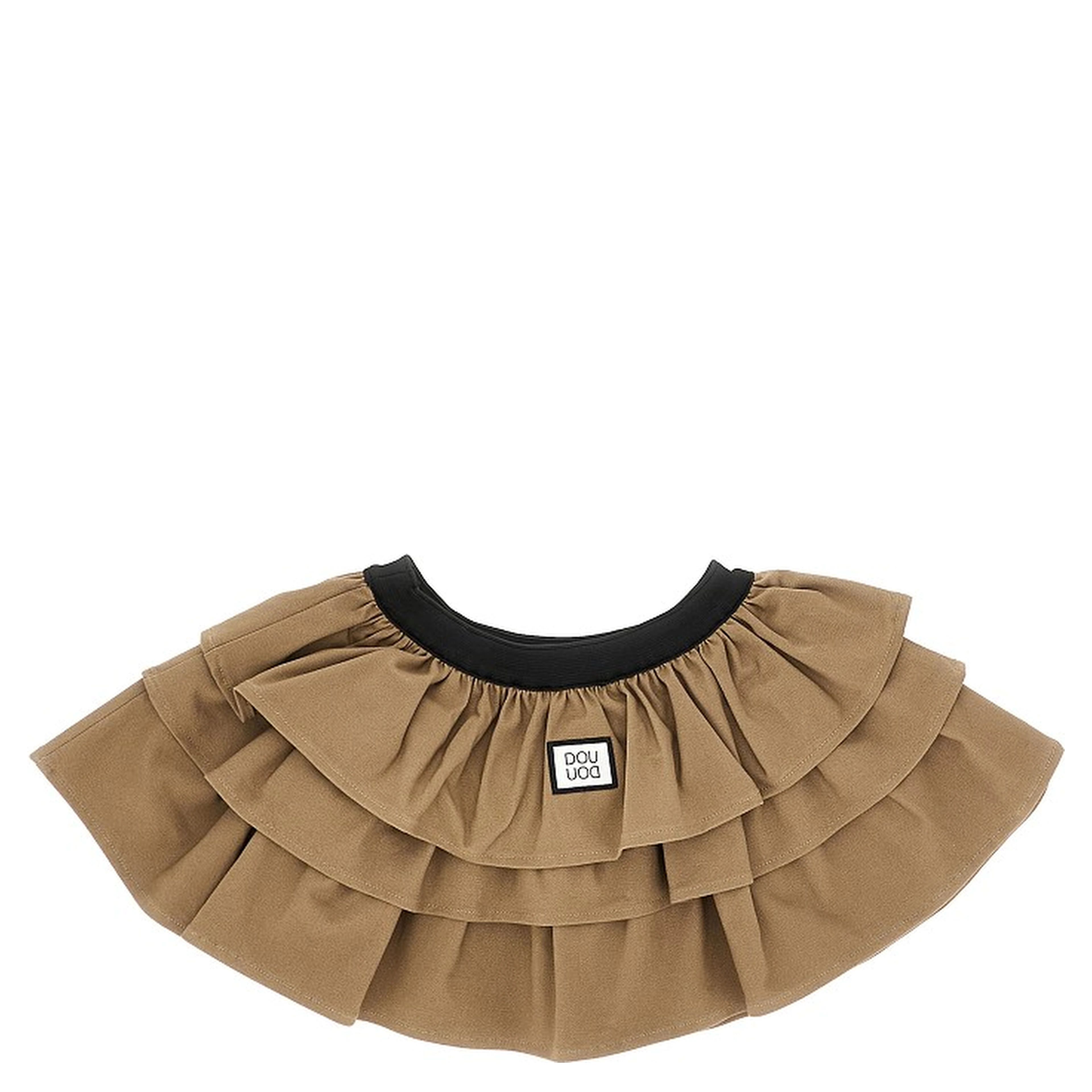 Gabardine flounced mini skirt