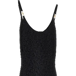 Jacquard knit knee-length dress