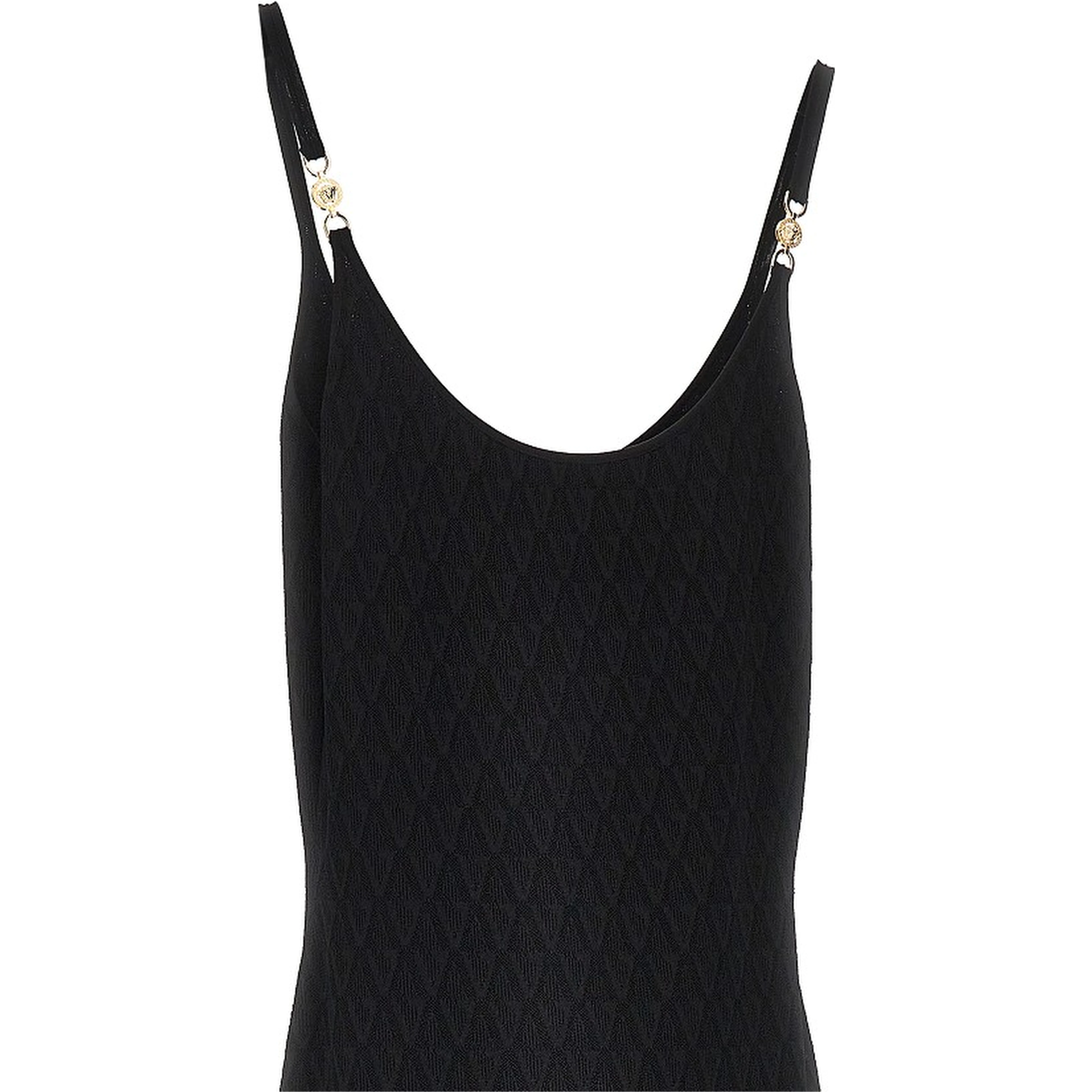 Jacquard knit knee-length dress