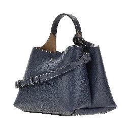 Grained leather micro shopping bag