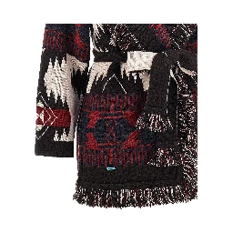 Icon jacquard wool cardigan