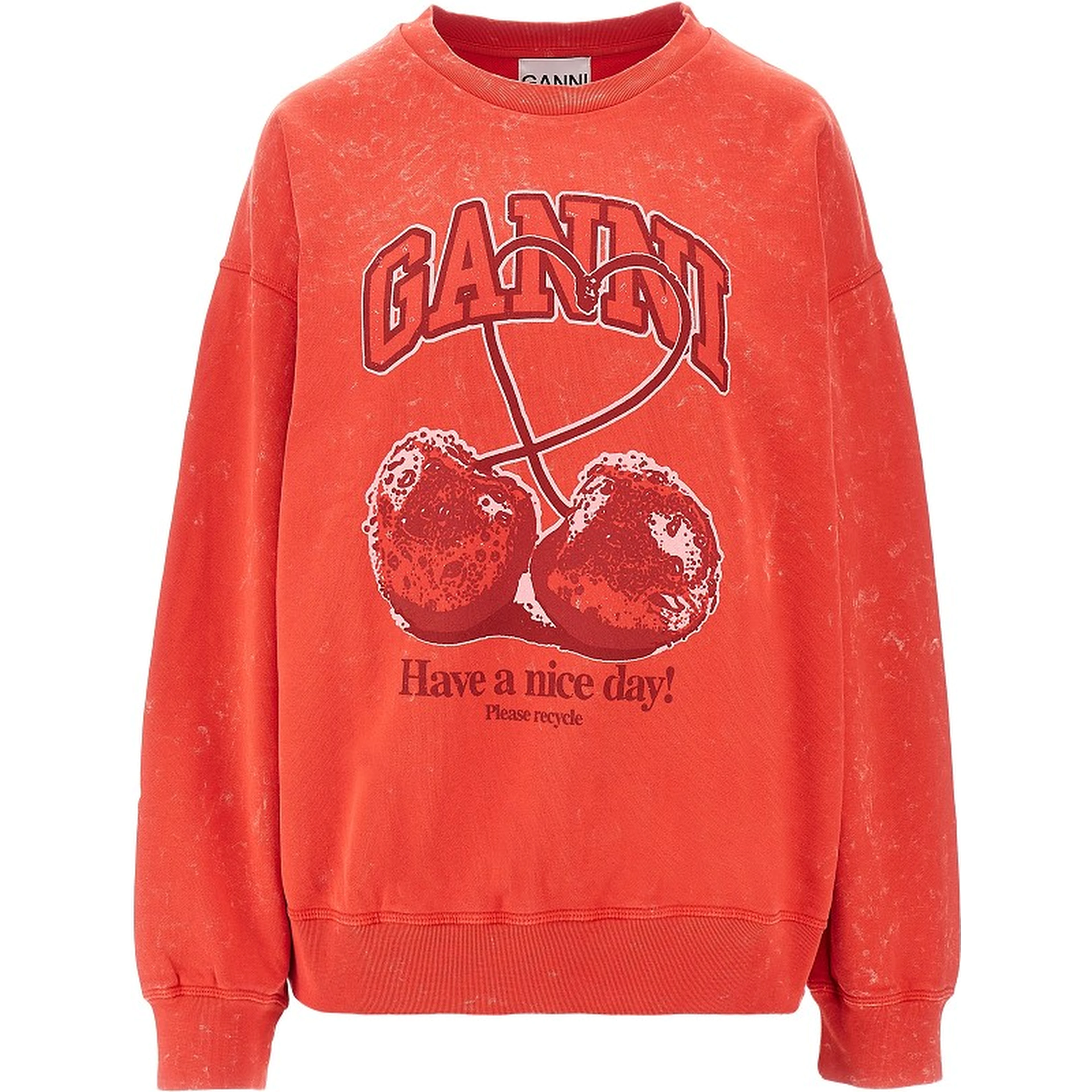 Cotton sweatshirt with 'Cherry' print