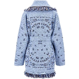 Bandana jacquard wool cardigan