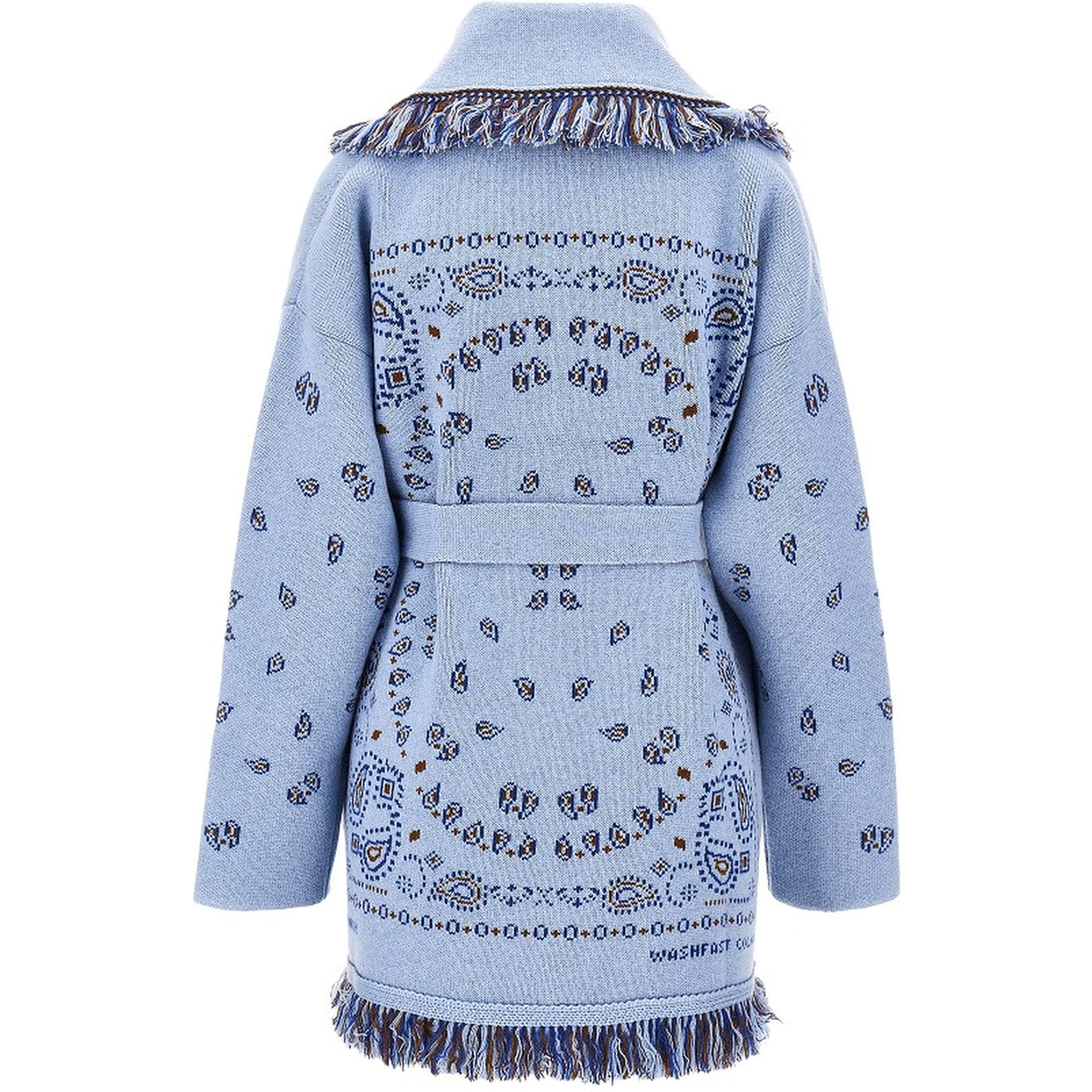 Bandana jacquard wool cardigan
