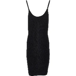 Jacquard knit knee-length dress