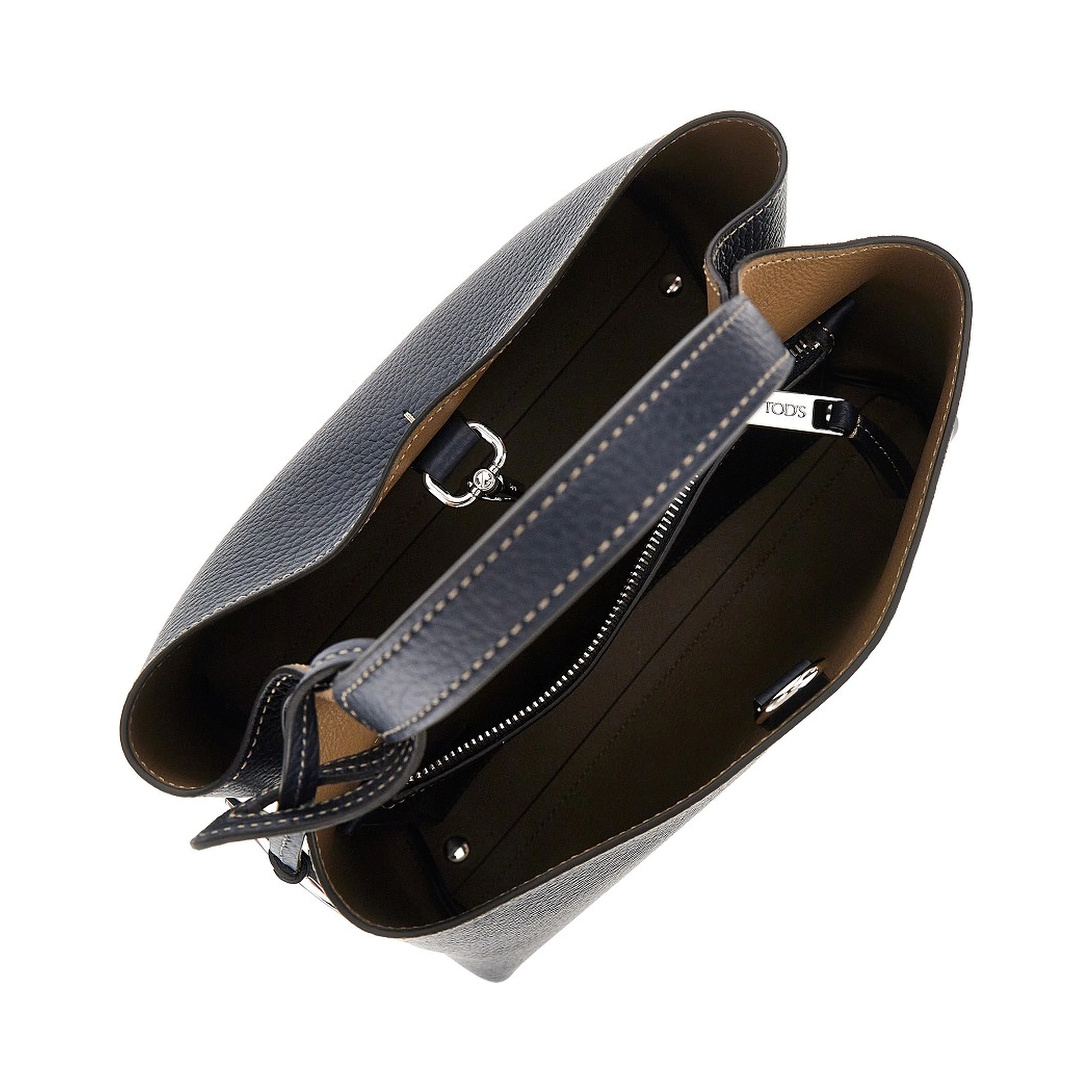 Grained leather micro shopping bag