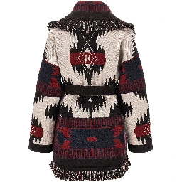 Icon jacquard wool cardigan
