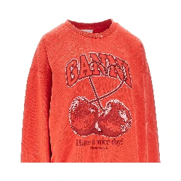 Cotton sweatshirt with 'Cherry' print