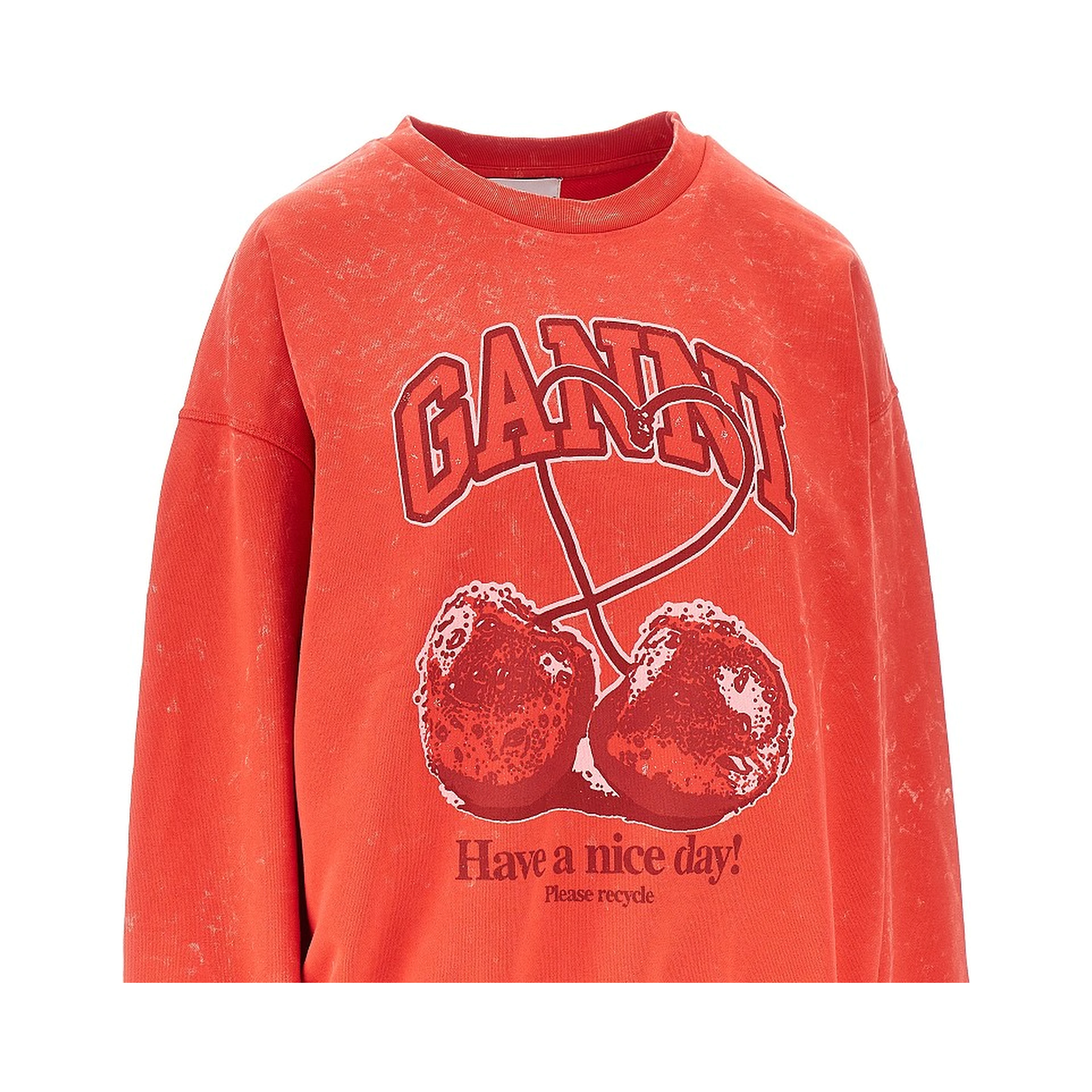 Cotton sweatshirt with 'Cherry' print