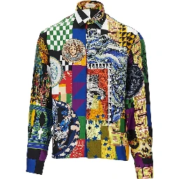 Printed silk twill shirt