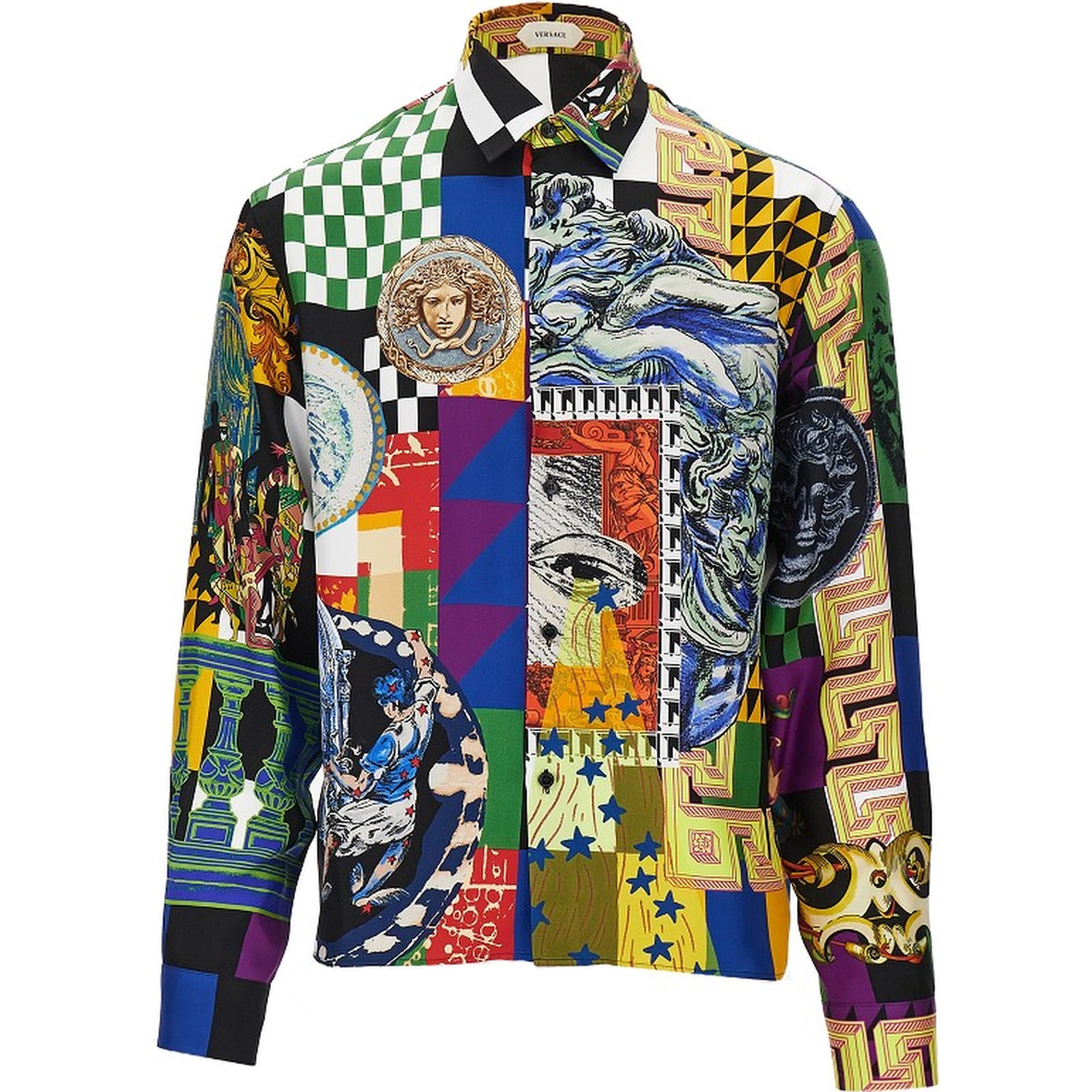 Printed silk twill shirt