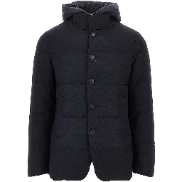 Quilted and padded wool down jacket