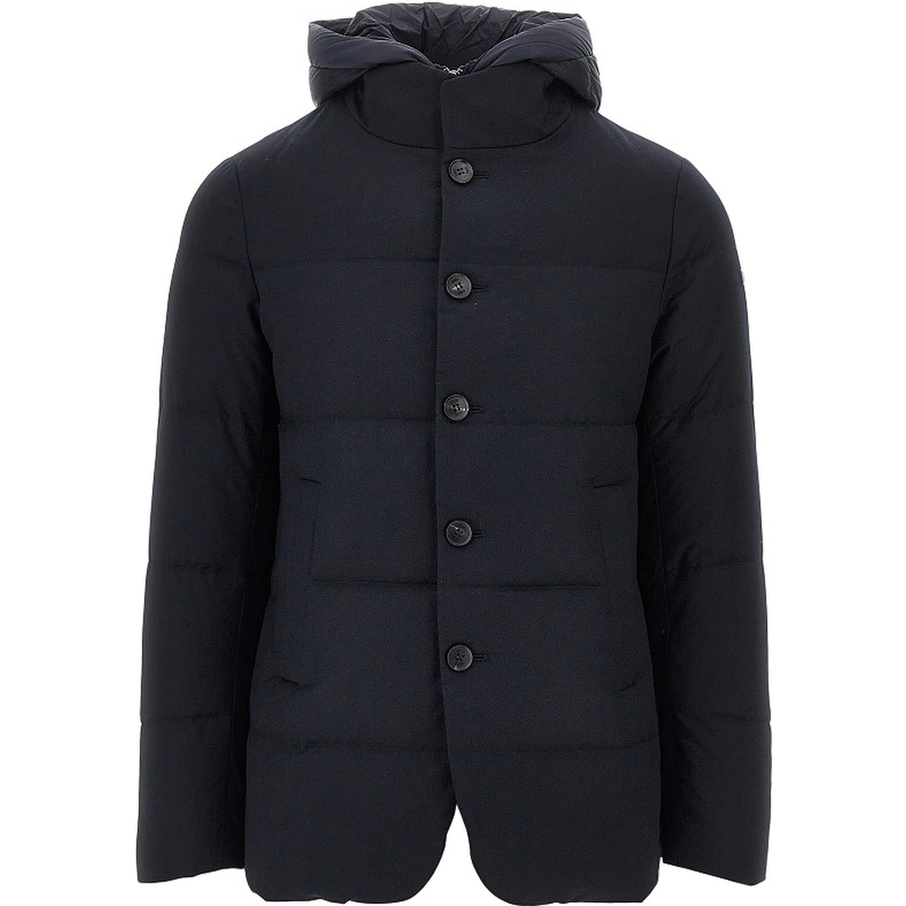 Quilted and padded wool down jacket
