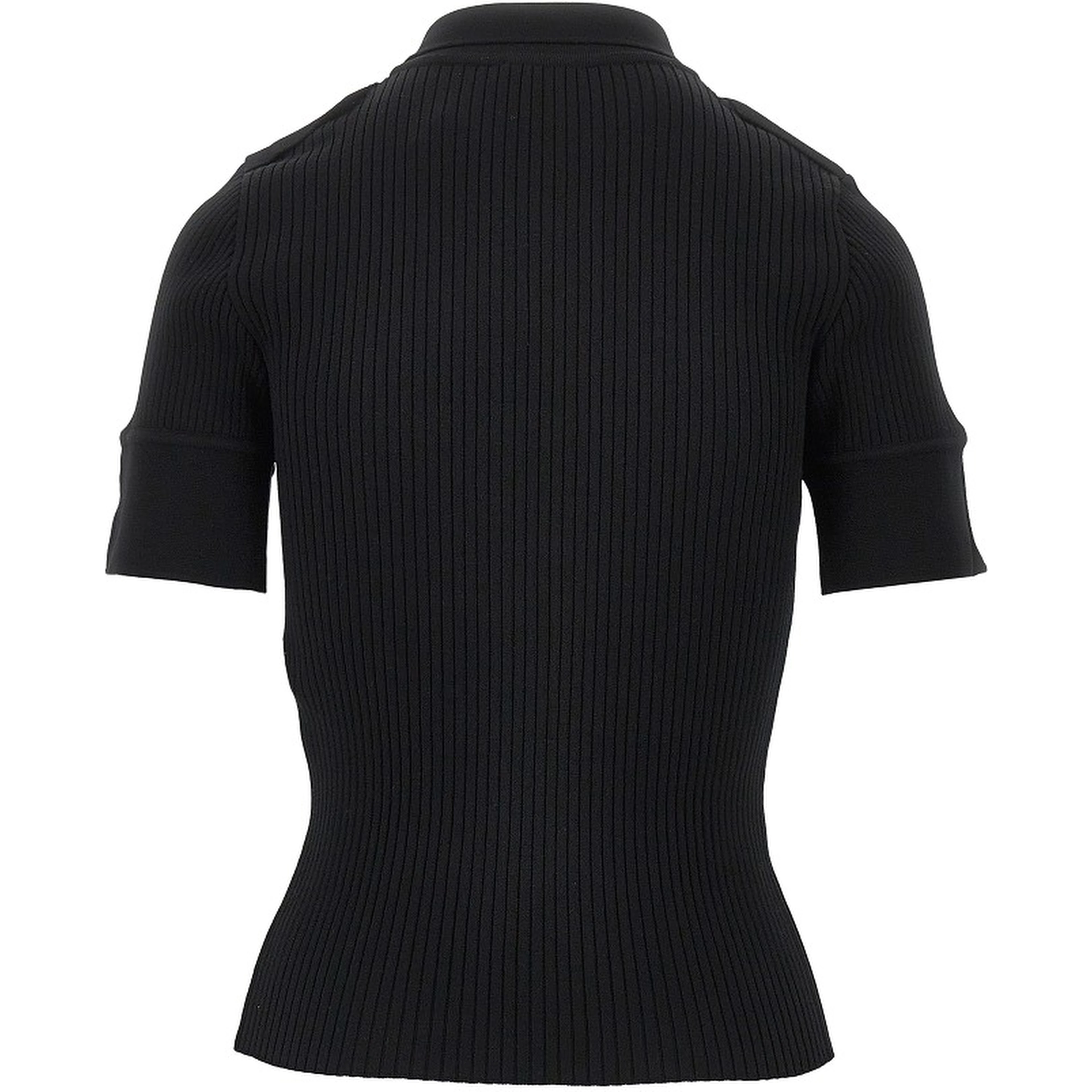 Ribbed knit polo shirt
