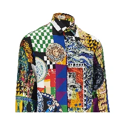 Printed silk twill shirt