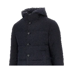 Quilted and padded wool down jacket