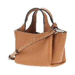 Grained leather mini shopping bag