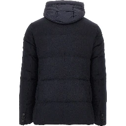 Quilted and padded wool down jacket