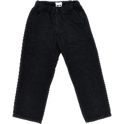Cotton-blend wide-leg pants
