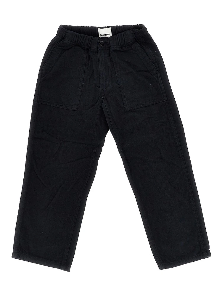 Cotton-blend wide-leg pants