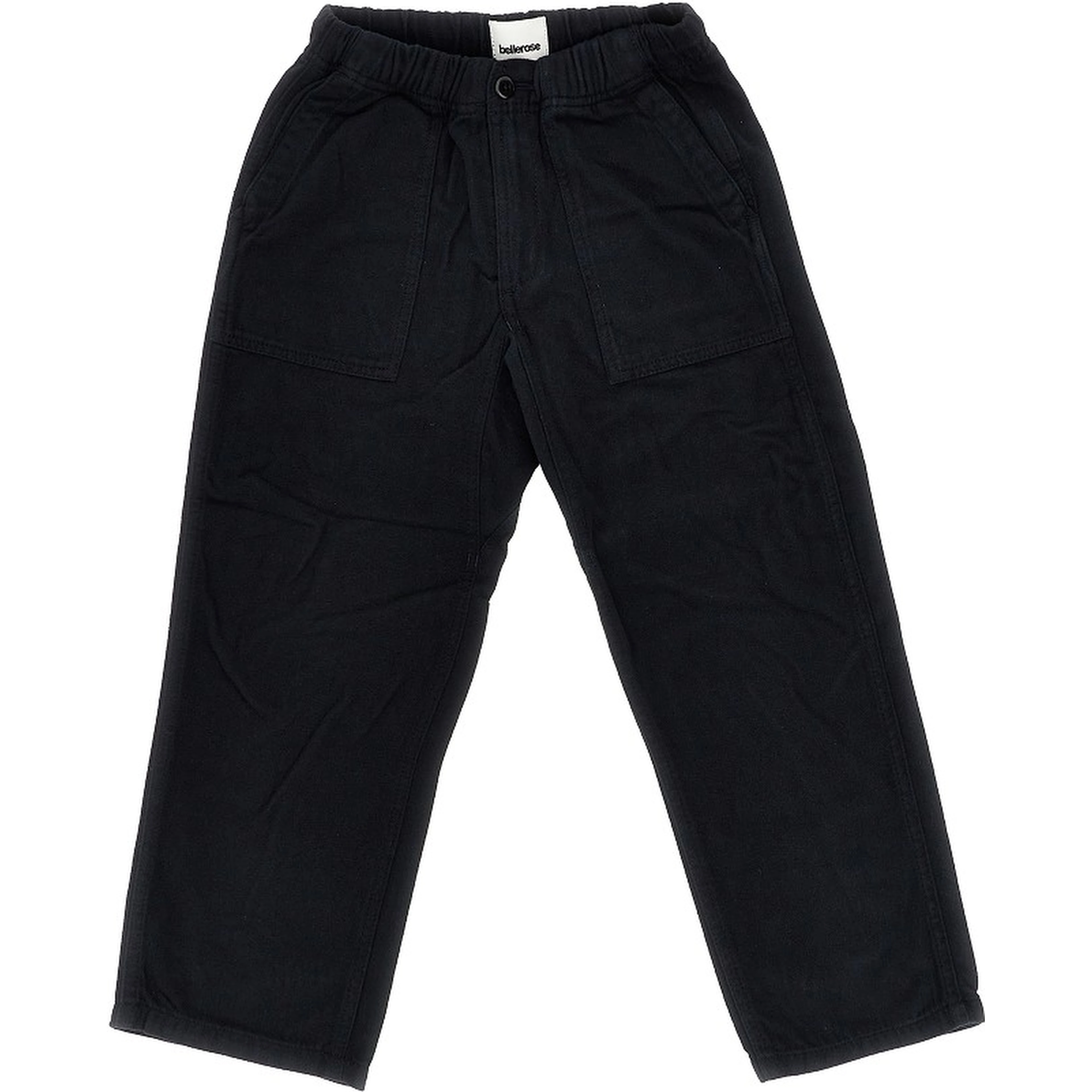Cotton-blend wide-leg pants