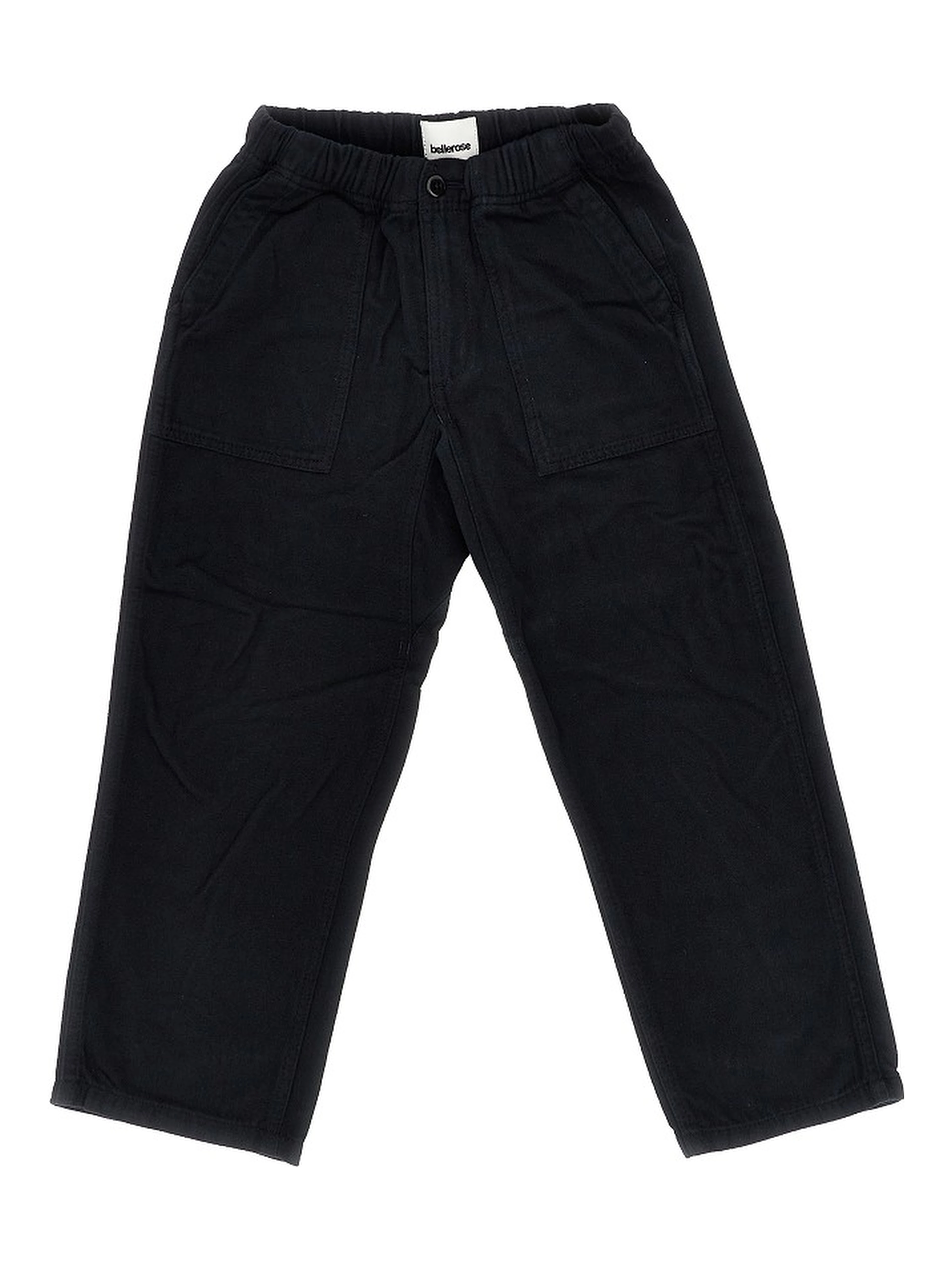 Cotton-blend wide-leg pants