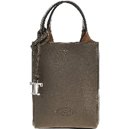 Grained leather micro tote bag