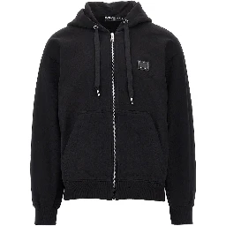 Cotton sweatshirt with log plate