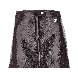 Vinyl effect coated mini skirt