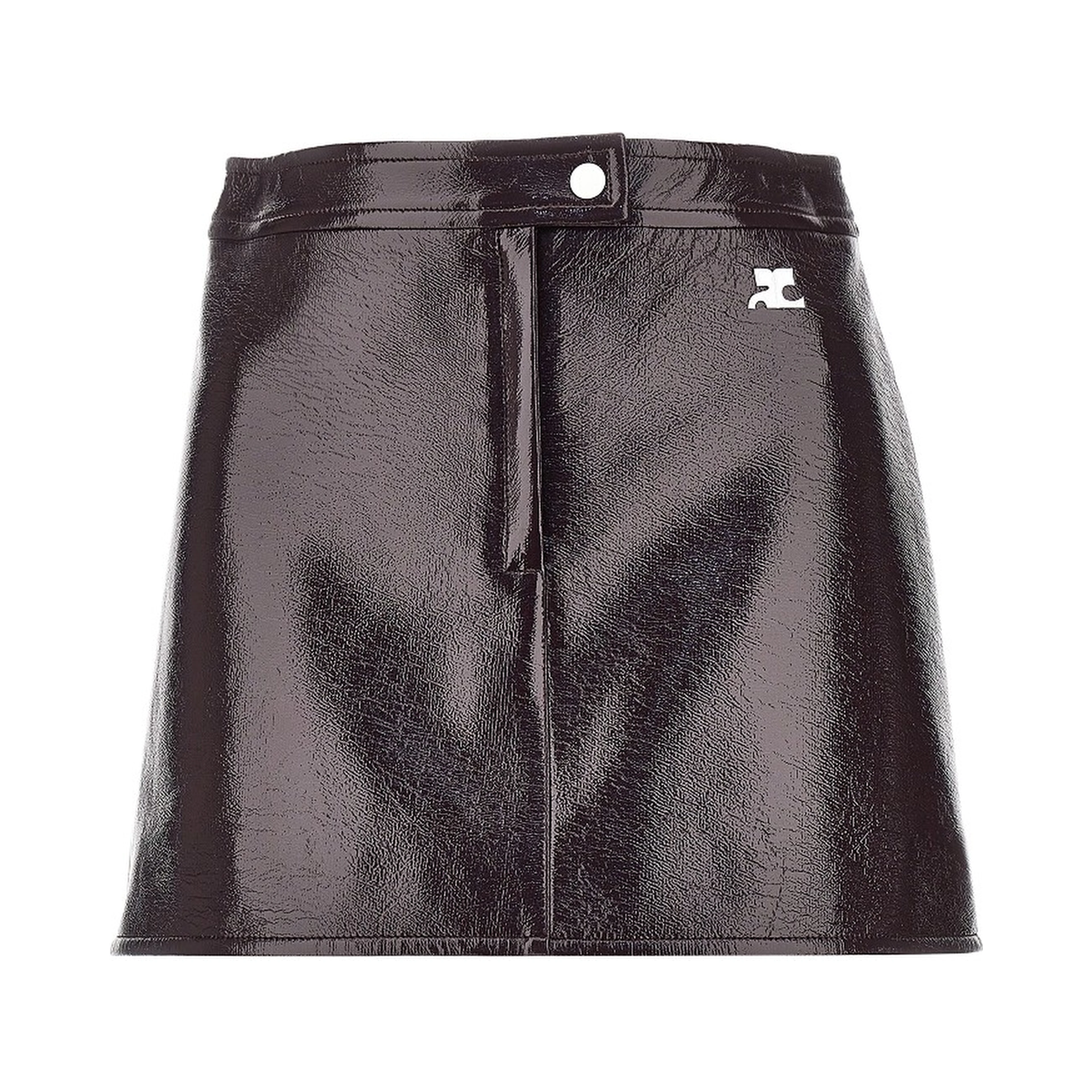 Vinyl effect coated mini skirt