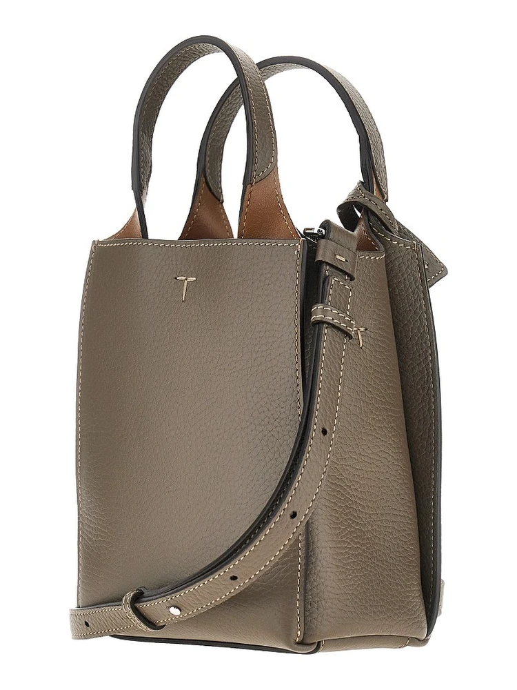 Grained leather micro tote bag alternative