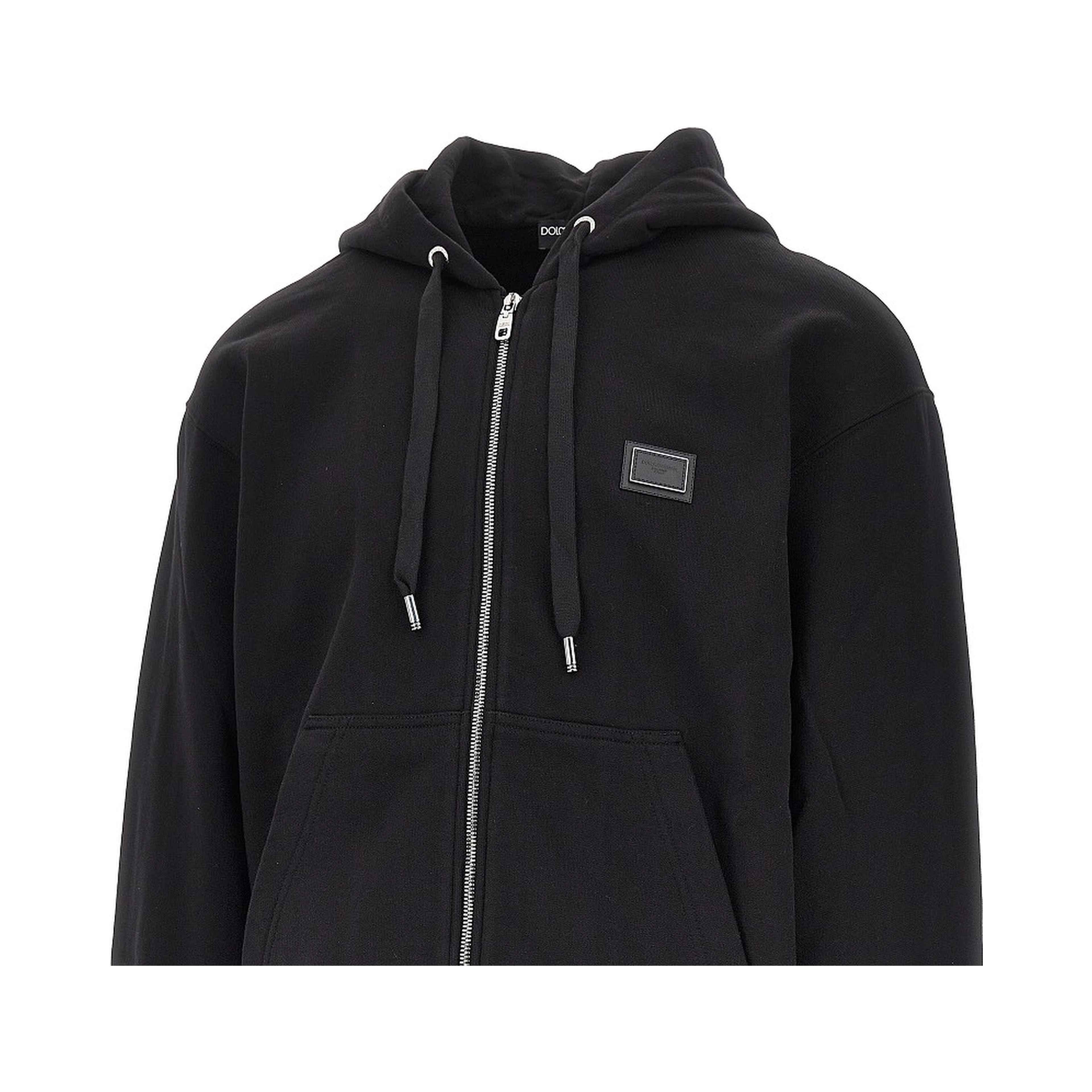 Cotton sweatshirt with log plate