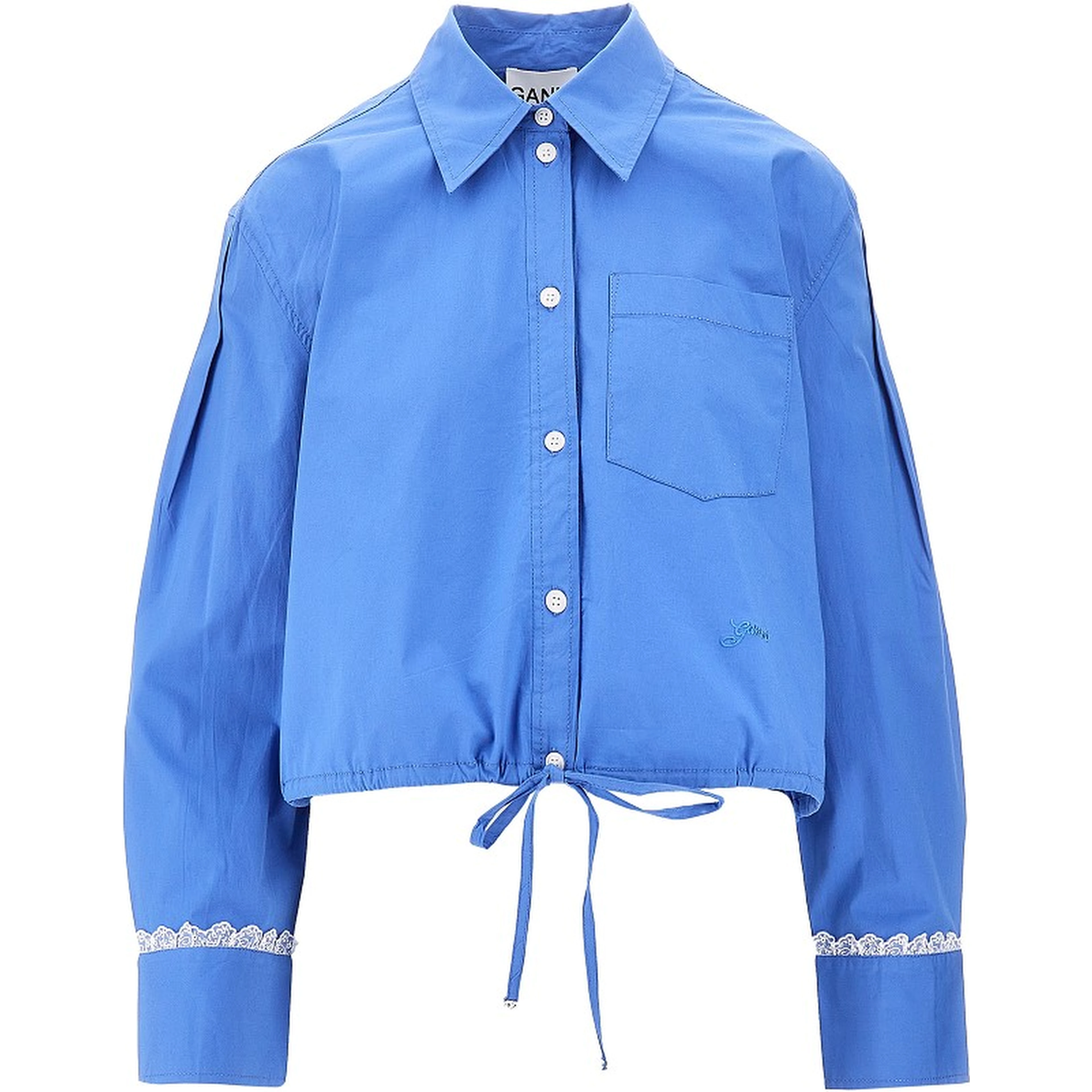 Poplin shirt with logo embroidery