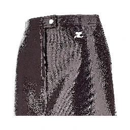 Vinyl effect coated mini skirt