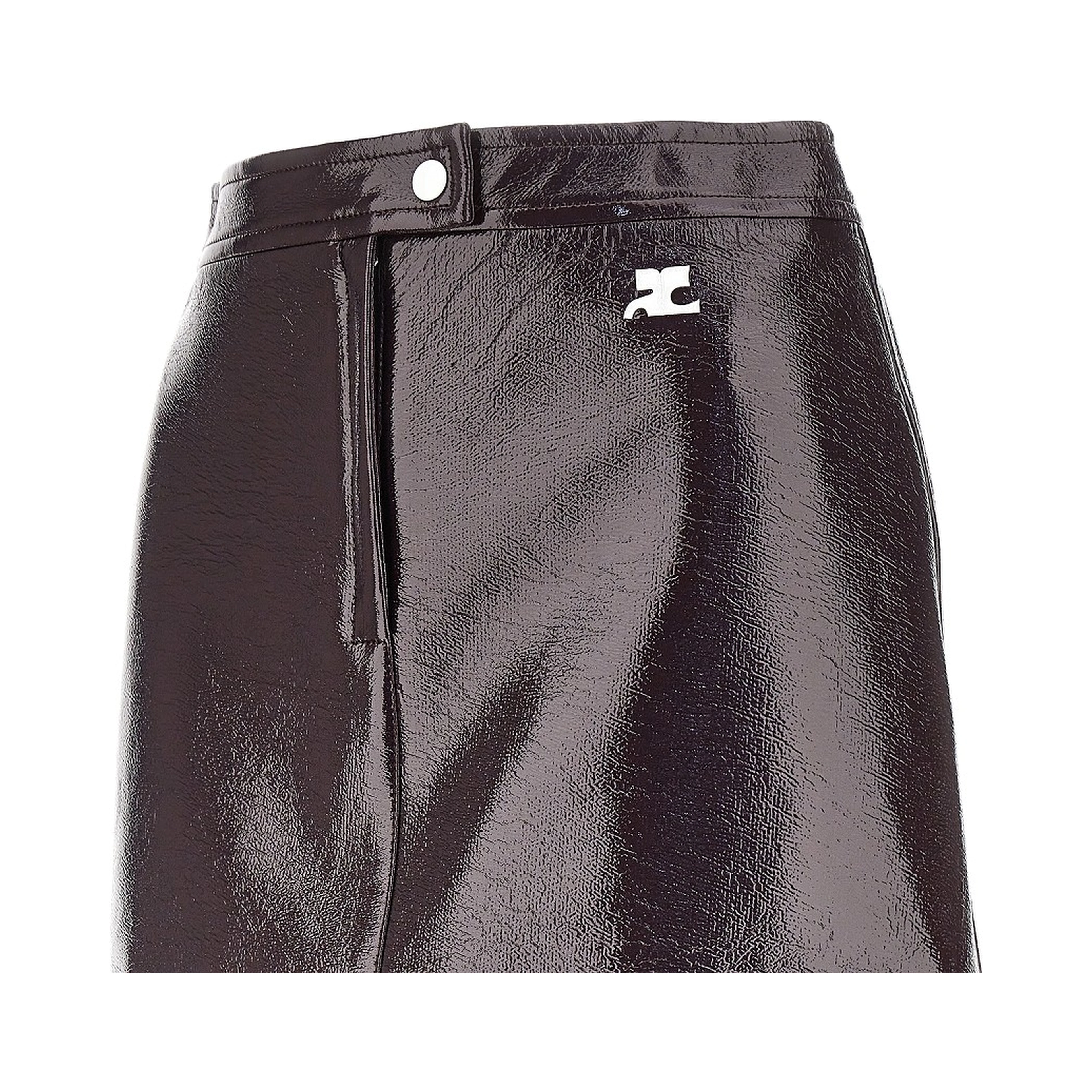 Vinyl effect coated mini skirt