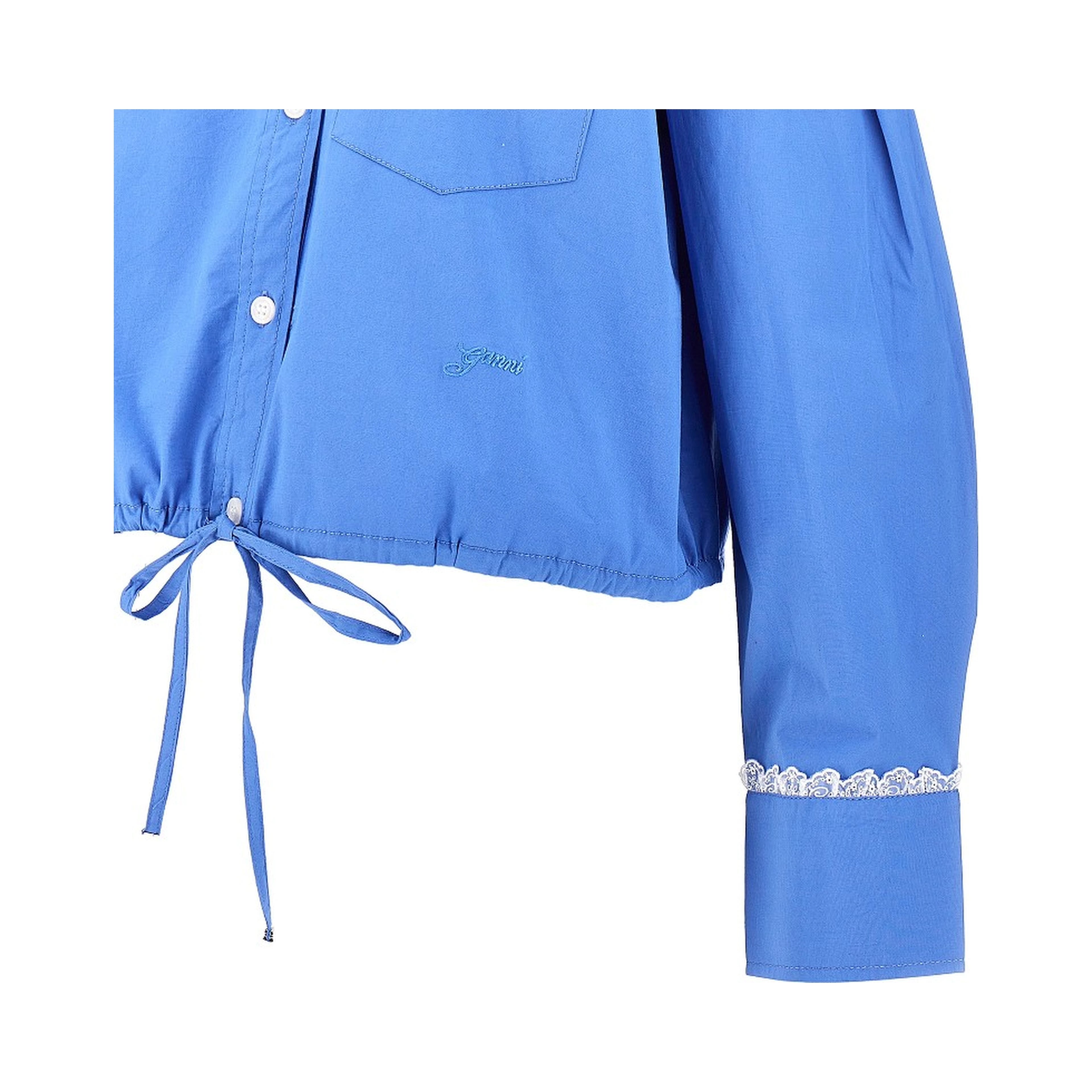 Poplin shirt with logo embroidery