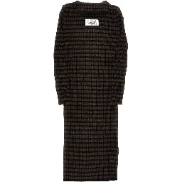 Knitted mini dress with striped motif