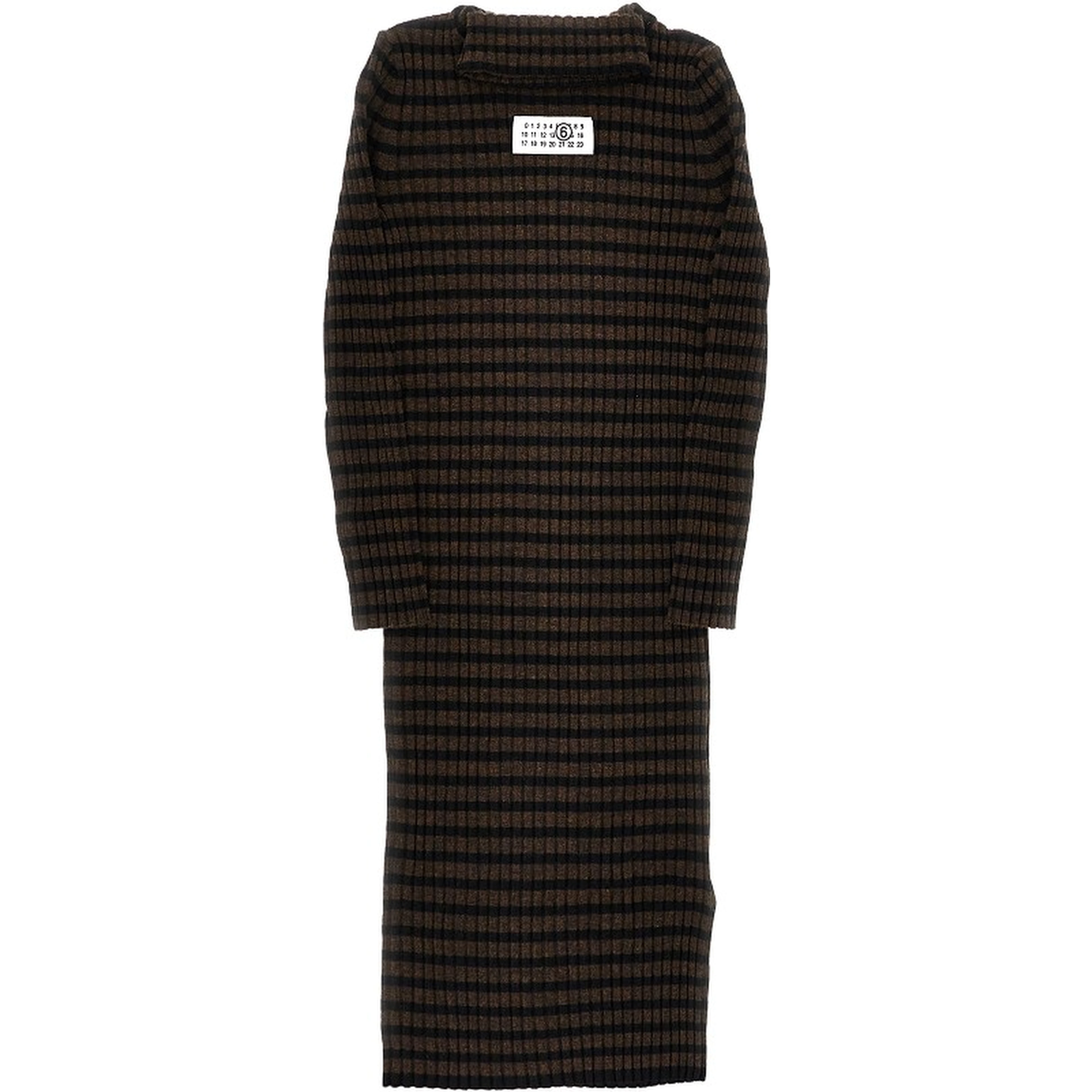Knitted mini dress with striped motif