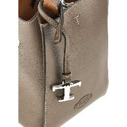 Grained leather micro tote bag